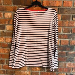 Boden women’s stripped long sleeve t-shirt pink/black 10